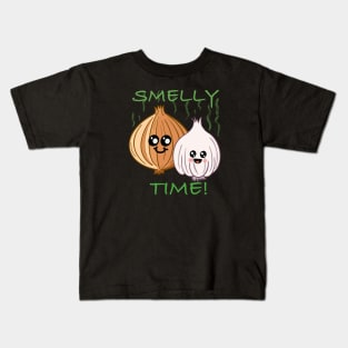 Smelly Time! Cute Onion and Garlic Kids T-Shirt